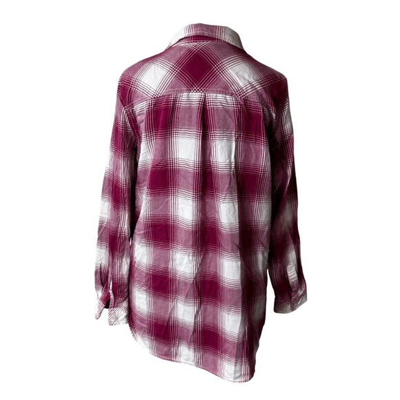 Sonoma Burgundy & White Plaid Button-Up Everyday Shirt M - Picture 3 of 9